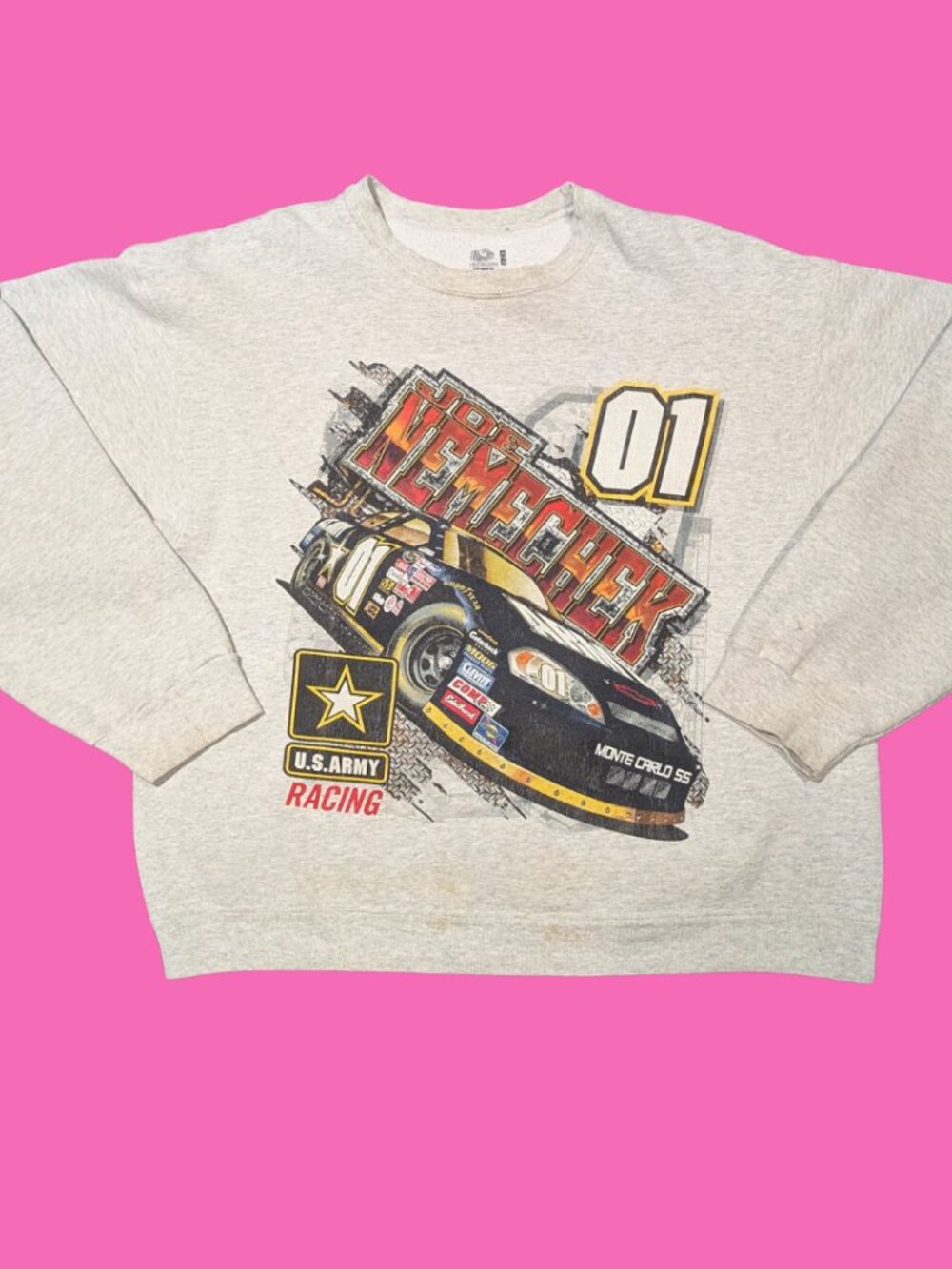 Y2K Nascar Joe Nemechek US Army Racing Crewneck Size XL